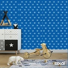 Papel De Parede Adesivo Lavável Tonsuras Azul Claros 3m