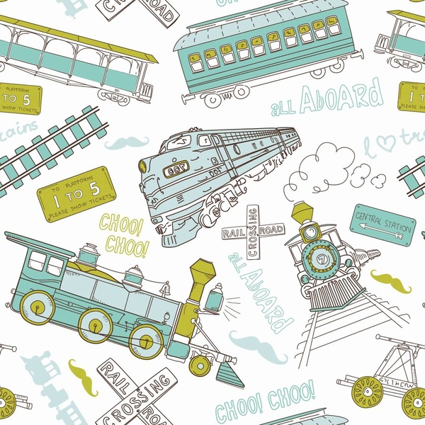 Papel De Parede Adesivo Lavável Trens 3m