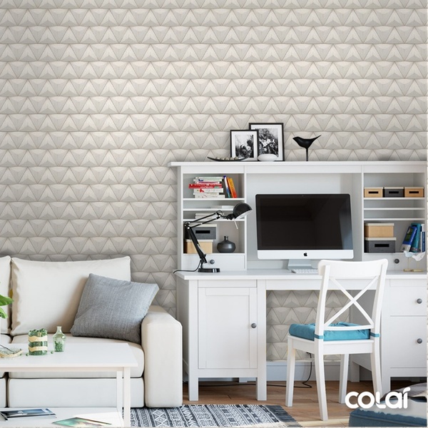 Papel De Parede Adesivo Lavável Triângulos 3d 9m