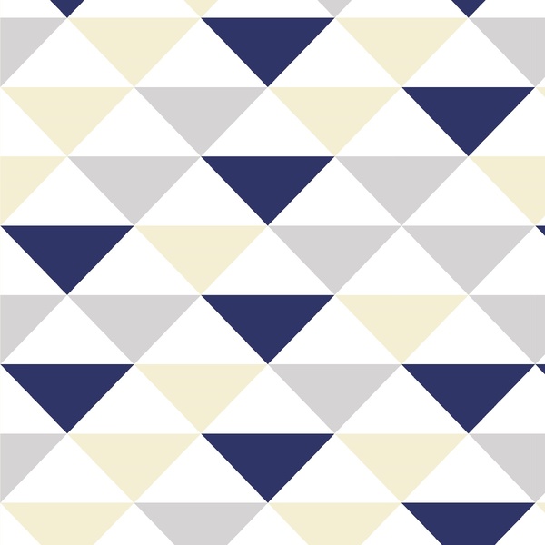 Papel De Parede Adesivo Lavável Triângulos Azuis 18m