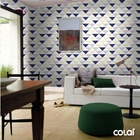 Papel De Parede Adesivo Lavável Triângulos Azuis 3m