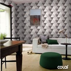 Papel De Parede Adesivo Lavável Triângulos Chumbo 12m