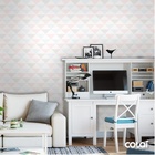 Papel De Parede Adesivo Lavável Triângulos Claros 3m