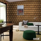 Papel De Parede Adesivo Lavável Triângulos De Sucupira 12m