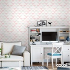 Papel De Parede Adesivo Lavável Triângulos Rosê 3m