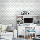 Papel De Parede Adesivo Lavável Triângulos Verdes 9m