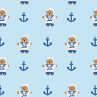 Papel De Parede Adesivo Lavável Ursinho Marinheiro 15m