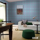 Papel De Parede Adesivo Lavável Xadrez Azul E Lilás 3m