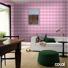 Papel De Parede Adesivo Lavável Xadrez Rosa 12m