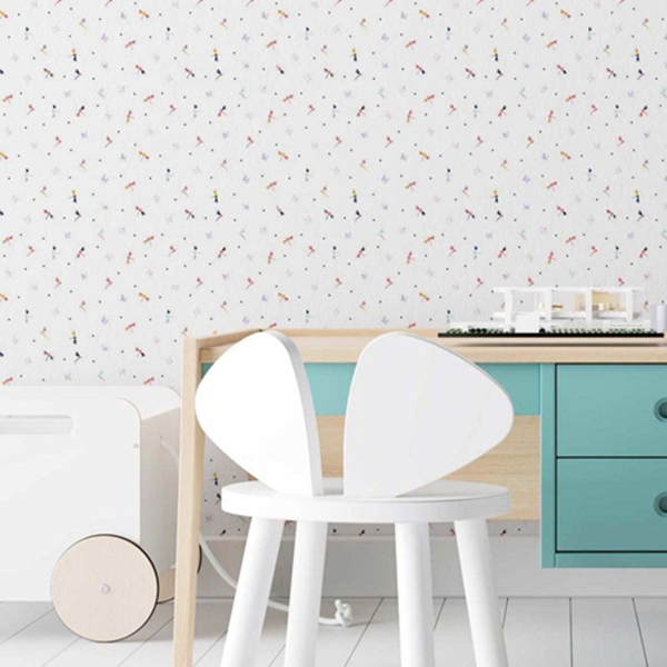 Papel De Parede Adesivo Libélulas Coloridas N03129