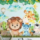 Papel De Parede Adesivo Lindo Safari Baby Infantil Quarto 3m