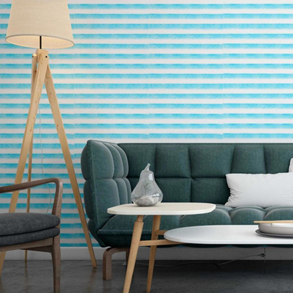 Papel De Parede Adesivo Linha Azul N09114