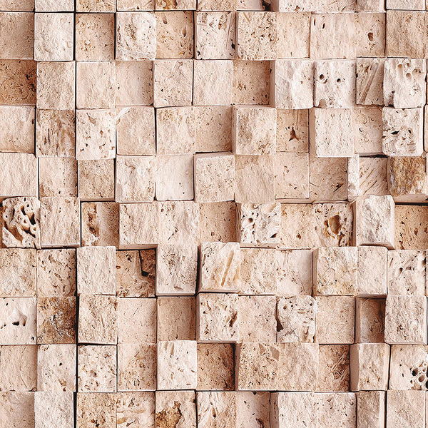 Papel De Parede Adesivo Liso Pedras Bege Efeito De 3d 10mx50cm