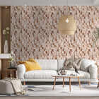 Papel De Parede Adesivo Liso Pedras Bege Efeito De 3d 2,5mx50