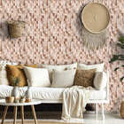 Papel De Parede Adesivo Liso Pedras Bege Efeito De 3d 2,5mx50