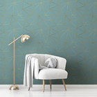 Papel De Parede Adesivo Liso Simétrico Água-marinha 9m