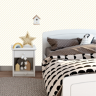 Papel De Parede Adesivo Listra Diagonal Branca E Amarela 15m