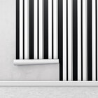 Papel De Parede Adesivo Listrado  Preto Branco Para Sala E Qu