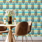 Papel De Parede Adesivo Listrado Abacaxi N014112