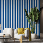 Papel De Parede Adesivo Listrado Azul E Branco - 3,0m