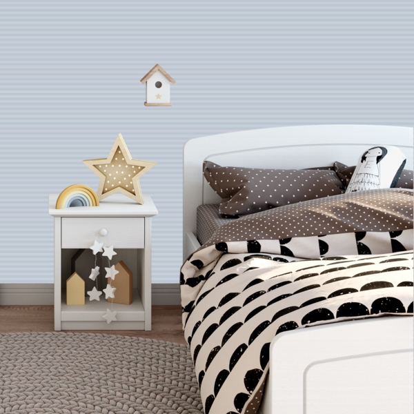 Papel De Parede Adesivo Listrado Azul Para Quarto Bebê 12m