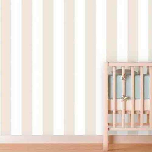 Papel De Parede Adesivo Listrado Bege 1057