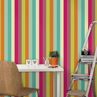 Papel De Parede Adesivo Listrado Colorido 0720
