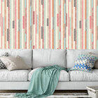 Papel De Parede Adesivo Listrado Com Efeito Textura Para Quar