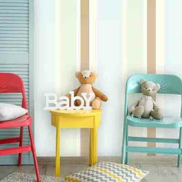 Papel De Parede Adesivo Listrado Infantil 012543