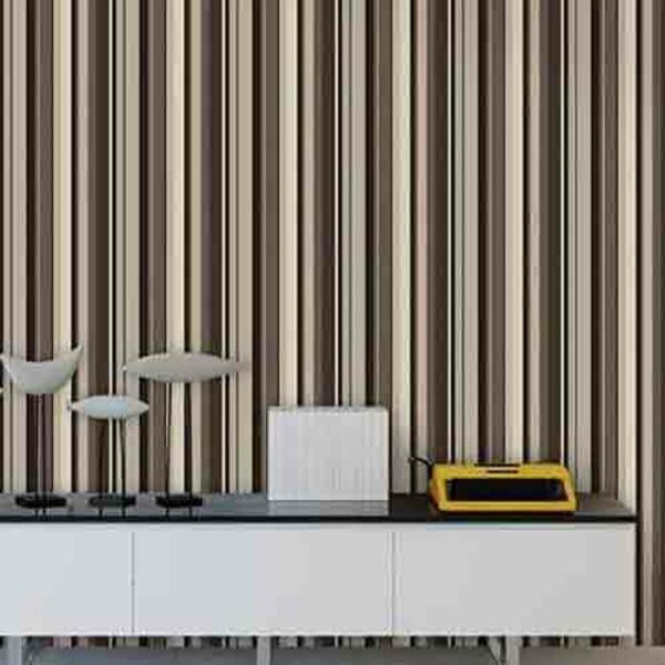 Papel De Parede Adesivo Listrado Marrom 1006
