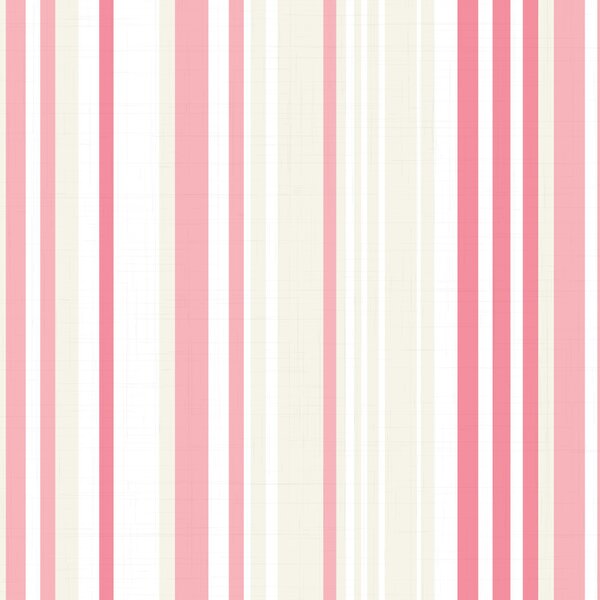 Papel De Parede Adesivo Listrado Rosa E Marfim 2,70x0,57m