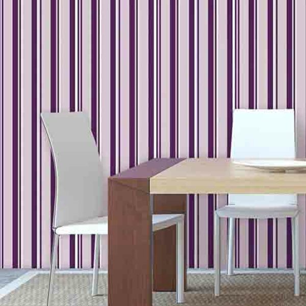 Papel De Parede Adesivo Listrado Roxo 1001
