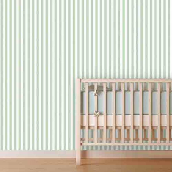 Papel De Parede Adesivo Listrado Verde 1074