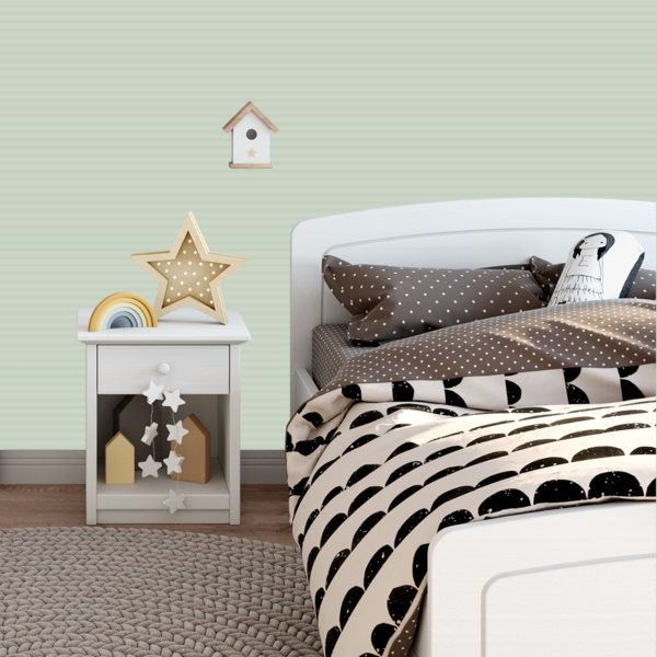 Papel De Parede Adesivo Listrado Verde Menta Quarto Bebê 3m