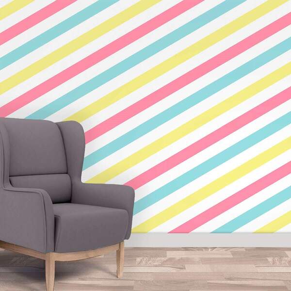 Papel De Parede Adesivo Listras Modelo 117 Vinílico 60x300cm