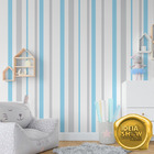 Papel De Parede Adesivo Listras Quarto Infantil Azul Claro
