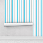 Papel De Parede Adesivo Listras Quarto Infantil Azul Claro