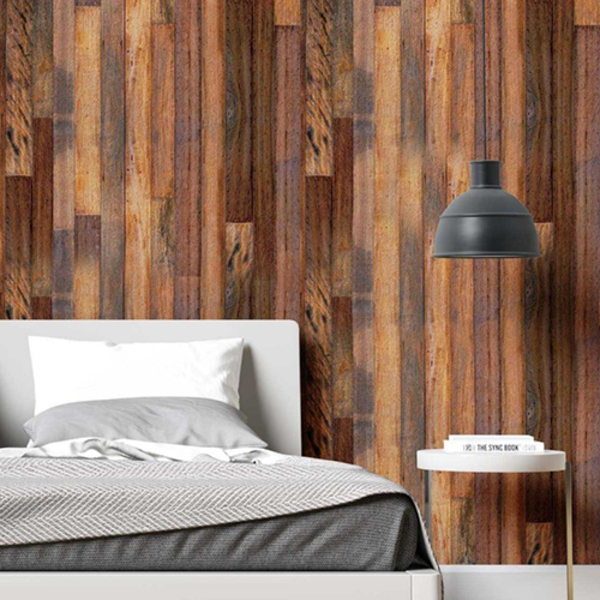 Papel De Parede Adesivo Madeira Comércio N02177