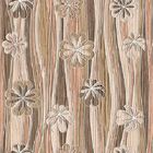Papel De Parede Adesivo Madeira Decorada Com Flores 9mx50cm
