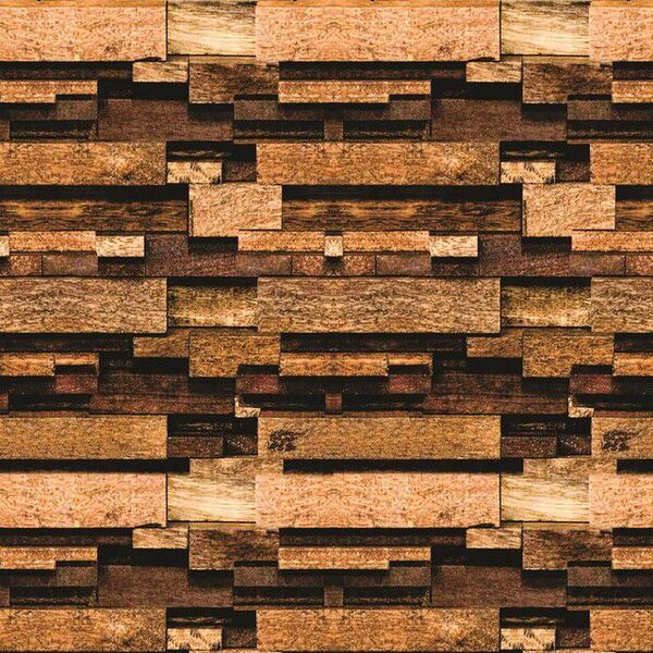 Papel De Parede Adesivo Madeira Efeito Pedaços Cortados 10mx5