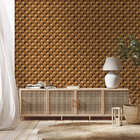 Papel De Parede Adesivo Madeira Entrelaçada Decoração Quarto