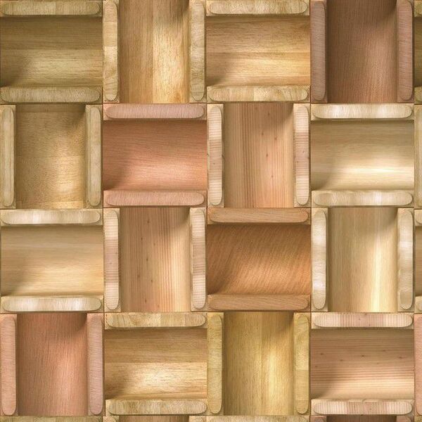 Papel De Parede Adesivo Madeira Estilo Caixinhas Quadrados 2,