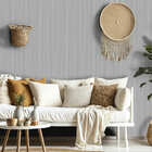 Papel De Parede Adesivo Madeira Lisa Cinza  Decorar Quarto 6m