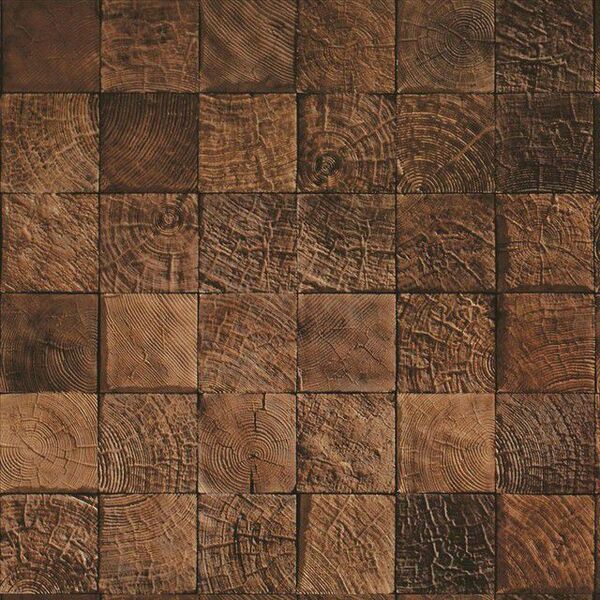 Papel De Parede Adesivo Madeira Marrom Quadrinhos 9mx50cm