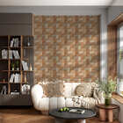 Papel De Parede Adesivo Madeira Marrom Tacos Entrelaçados 9mx