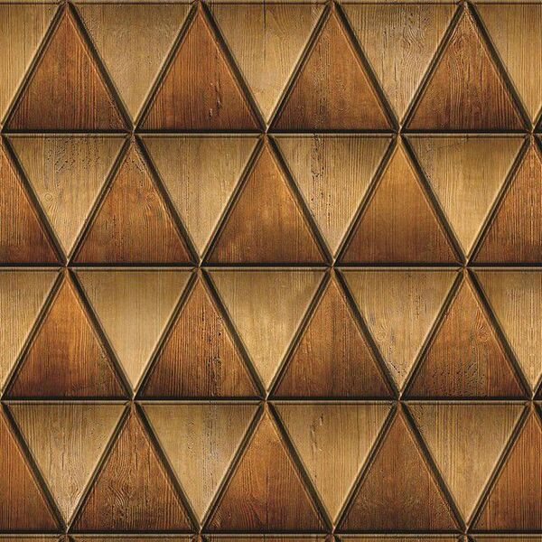 Papel De Parede Adesivo Madeira Marrom Triângulos Decorar 3mx