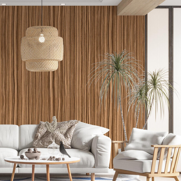 Papel De Parede Adesivo Madeira Mogno Claro - 3,0m