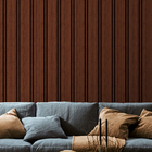 Papel De Parede Adesivo Madeira Ripada Escura Lavável Sala