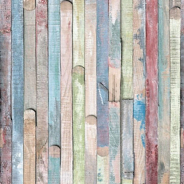 Papel De Parede Adesivo Madeira Tábua Demolição Colorida 12mx
