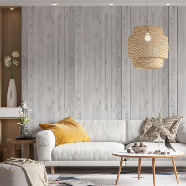 Papel De Parede Adesivo Madeira Tábua Rústica Cinza - 3,0m